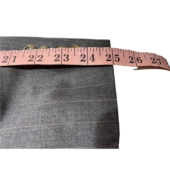 Ralph Lauren Jacket Mens 44R Gray Pinstripe 92% Wool 8% Cashmere Two Button - Picture 9 of 12
